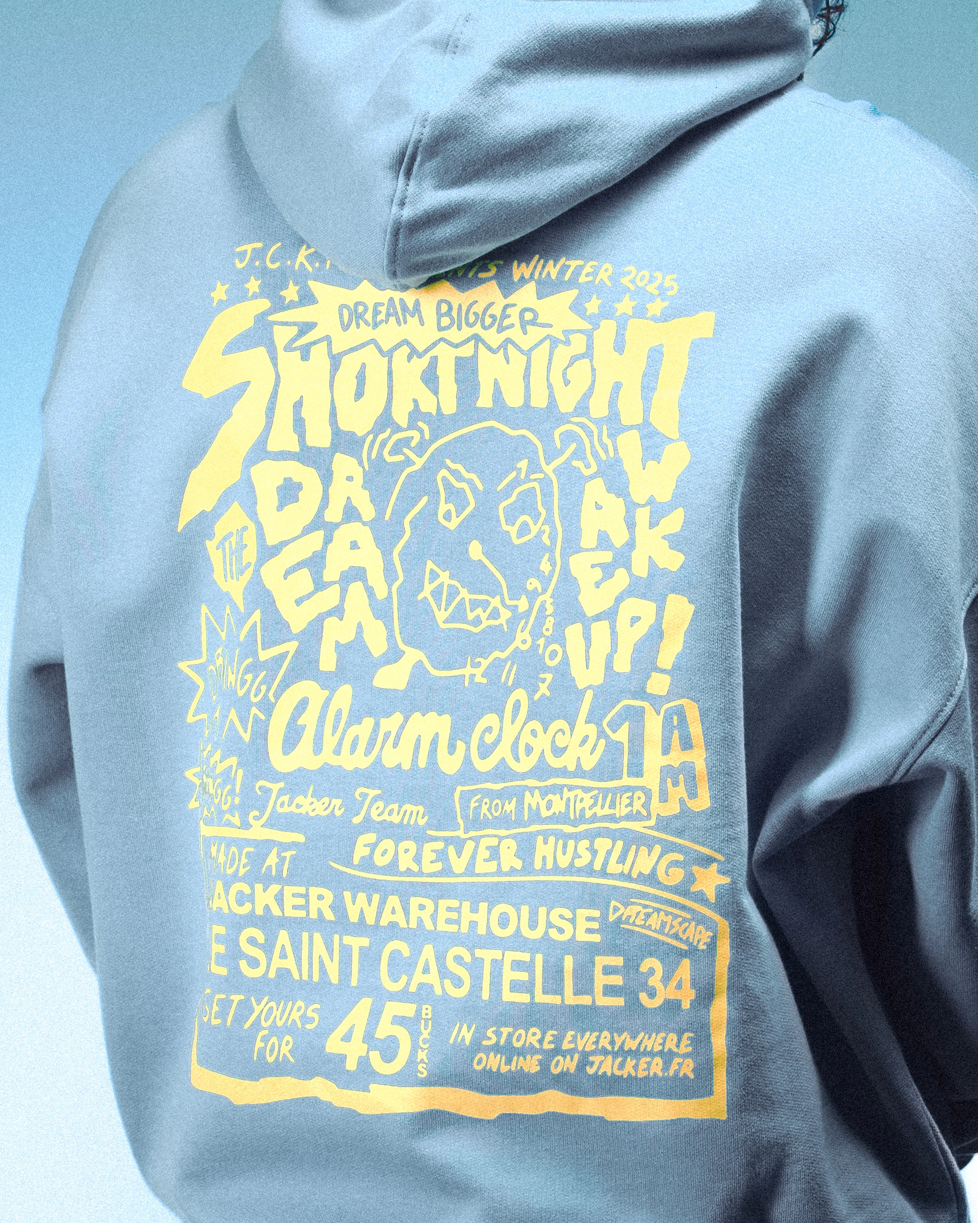WAKE UP ! HOODIE - BLUE - Image 6